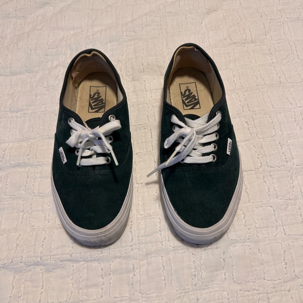 Vans Dark Green Suede Sneakers
